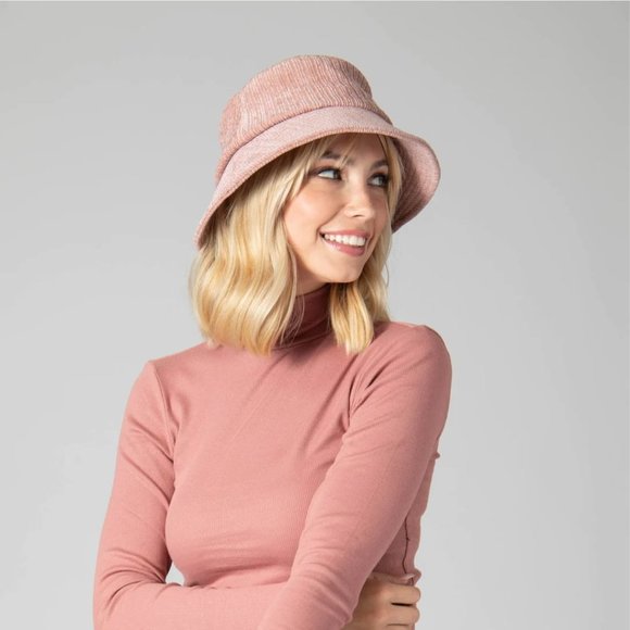 NWT Anthropologie + San Diego Hat Co. Cozy and Chic Bucket Hat Rose (ONE SIZE) main image 8